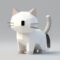 cat, 3 d low resolution and low polygon simple digital computer art