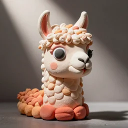 llama head made of playdoh, kindergarten level sculpture