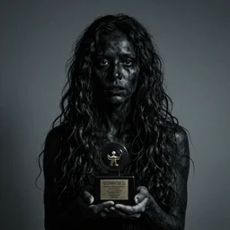 ambiguous black entity beyond comprehension, creepy award winning portrait