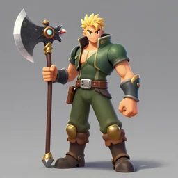 cool man holding monster hunter rise sunbreak switch axe, trending on artstation, concept character, portrait