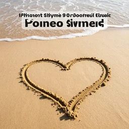 a heart drawn in the sand and the sea touching it, shot with iphone 1 0, unreal engine, winning award photo