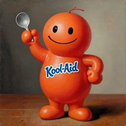 a painting of the Kool-Aid Man meme by Agnolo Bronzino