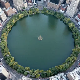 a giant lake in the middle of times square, birds eye photograph, 8 k resolution, sharp focus, wide angle, hyper - detailed, 8 5 mm photograph