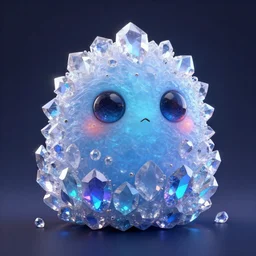 a alien poddle made of crystal gems, bioluminiscense, fantasy art, digital art