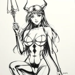 luxury advertisement, mystical occult professional ink pen liner sketch of a 1 9 9 0 s anime manga japanese girl posing in latex plugsuit, by boris vallejo, marvel style, concept art, fine details, trending on artstation, high quality paper, instagram photo. art university academy work, gnomon, calarts