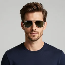 handsome man wearing ray ban aviator sunglasses, studio photo, 4 k