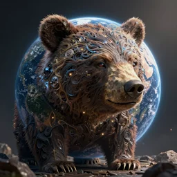 Earth being destroy bear, realistic 4k octane beautifully detailed render, 4k post-processing, highly detailed, intricate complexity, epic composition, magical atmosphere, cinematic lighting, masterpiece, ultra hd