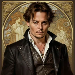 johnny depp as gambit, deep focus, d & d, fantasy, intricate, elegant, highly detailed, digital painting, artstation, concept art, matte, sharp focus, illustration, hearthstone, art by artgerm and greg rutkowski and alphonse mucha