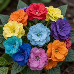 rainbow colored flowers