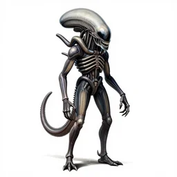 xenomorph, full body portrait, illustration, smooth, sharp focus, beautifully detailed, rule of thirds, by gustave dore
