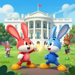 rabbids attacking the whitehouse, rayman raving rabbids official game art