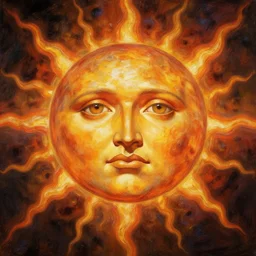 the face of the black hole sun, in the style of gustav moreau, jean delville,  Gaston Bussiere and wayne barlowe composition by austin osman spare