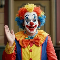 the clown!, they're not happy, film still from the movie directed by denis villeneuve and david cronenberg with art direction by salvador dali and dr. seuss