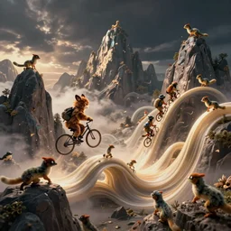 drag me along sinusoid rider shoot across topology like blasting through the core just to climb the highest mountain, quantum weasels huangxian here and there and everywhere the wiggle and the wave to make the bounce pounce and flounce. also, a fursuit.