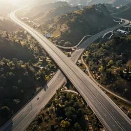 aerial wiew of highways made of giant skeletons