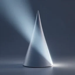 a sideways cone with a beam of light being emitted from the bottom of the cone a raytraced image by pixar, featured on dribble, new objectivity, volumetric lighting