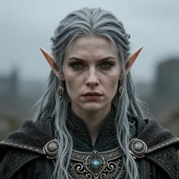 High Elf portrait, hyperrealistic digital art, overcast lighting, extremely detailed, sharp focus, intricate ornamentation, by Sarent