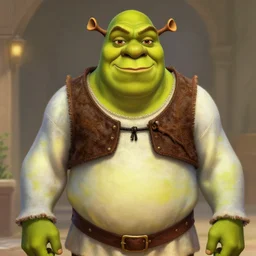 handsome shrek in moroccan clothes, highly detailed, digital painting, artstation, concept art, sharp focus, illustration, art by greg rutkowski and alphonse mucha