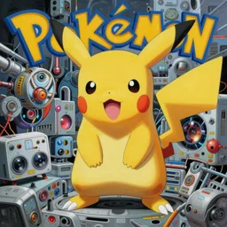 bauhaus pokemon portrait airbrushed in style of 1 9 8 0 sci - fi, hip hop album cover art, conceptual mystery pokemon, intricate detailed painting, illustration sharp detail, manga 1 9 9 0