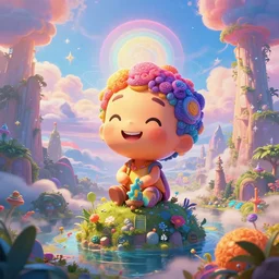 artificial intelligence by fromsoftware, cheerful, healing, spiritual, colorful, fantasy landscape, paradise, heaven, masterpiece, highly detailed, 4 k, concept art, beautiful, artstation