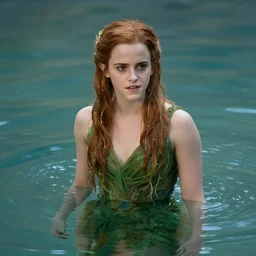 Emma Watson as a dryad in the water