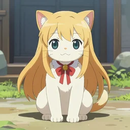 asuna from sword art online as an anthropomorphic cat