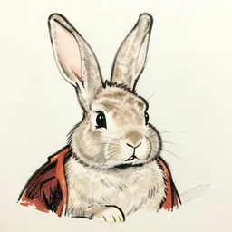 rabbit!!! jim lee!!! medium shot!! flat ink sketch by jim lee close up in the style of jim lee, x - men superhero comic book rabbit animal by jim lee