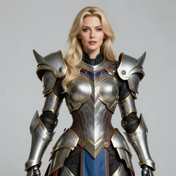 studio portrait of lawful good colorful female holy mecha paladin absurdly beautiful, elegant, mature blonde wise gravure idol, ultrafine hyperrealistic detailed face illustration by kim jung gi, highly detailed faces, intricate linework, sharp focus, bright colors, matte, octopath traveler, unreal engine 5 highly rendered, global illumination, radiant light, intricate environment