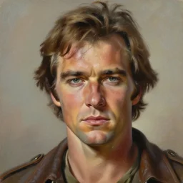 portrait of young 1 9 8 0 s jack nicholson as a scheming warlord character in mad max 2 : the road warrior, film still, detailed realism face in painting, detailed beautiful portrait, oil painting masterpiece, 8 k resolution, smooth, sharp focus, trending on artstation, by rembrandt