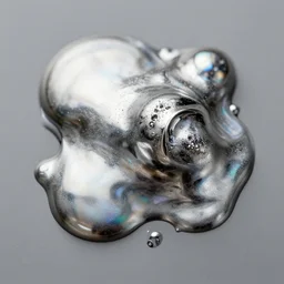 blobs of iridescent liquid mercury and chrome
