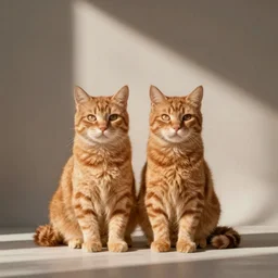 ginger cat, symmetrical balance