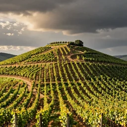 wine yard on top of hill