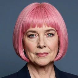portrait of prime minister of Norway pink Dixie cut hair by Mario testino, headshot, detailed, award winning