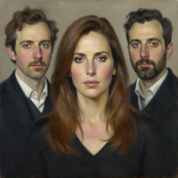 portrait of mira sorvino brunette, oil on canvas, by jeffrey catherine jones and enki bilal and winslow homer