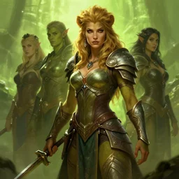 epic professional digital art of female orc lioness druid, chartreuse ambient light, armor, painted,, heroic, mythic, detailed, intricate, leesha hannigan, wayne haag, reyna rochin, ignacio fernandez rios, best on artstation, cgsociety, epic, stunning, gorgeous, much wow, cinematic