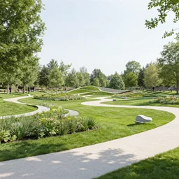 an ecological art park, by alejandro burdisio and donato giancola and greg rutkowski - - width 1 0 2 4