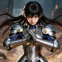 sakimi chan, fantasy armor, detailed face and hands, dynamic lighting, tony sart