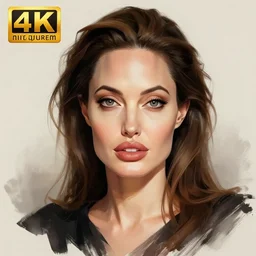 angelina jolie digital art portrait by yasar vurdem, brushes, wetbrushes, illustration, trending on artstation, 8 k