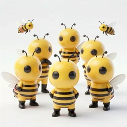 a team of bee ninjas, hyperrealistic, digital art, 4 k