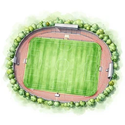 a sketch plan of a Football ground