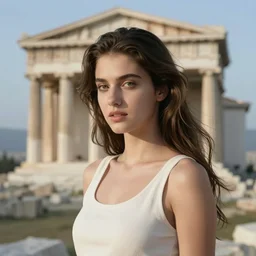beautiful portrait girl style greek
