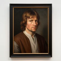 a portrait painting of luke skywalker from star wars in a renaissance style hanging in a museum