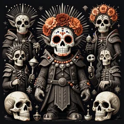 modern, gnoll, highly detailed vfx scene, global illumination, by james jean and moebius!! and artgerm and liam brazier and victo ngai and tristan eaton. detailed, vector art, digital illustration, concept art, dia de los muertos, ( ( ( skull ) ) ). 8 k, hdr