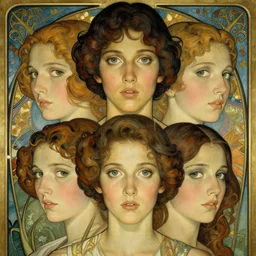 an art nouveau, ( streamline moderne ), multi - racial portrait in the style of anna dittmann and charlie bowater and donato giancola. very large, clear, expressive, and intelligent eyes. symmetrical, centered, ultrasharp focus, dramatic lighting, photorealistic digital matte painting, intricate ultra detailed background.