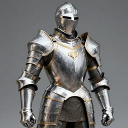 render of heavy fantasy armor for a swashbuckler, silver with gold trim, hyperrealistic, extremely clean, flat shading, exaggerated proportions, trending on Artstation, fantasy character concept, HD Octane render