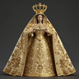 a beautiful render of baroque catholic veiled Virgin sculpture with symmetry intricate detailed,by Nekro and peter gric and aaron horkey and Billelis,Trending on artstation,ZBrush,fractalism,maximalism,glittering,Ligne Claire,gold,ivory,copper verdigris,hyperreal