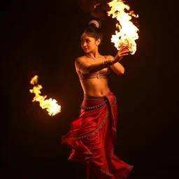 female fire dancer