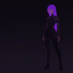 dark tone concept illustration, the only bright color is the purple - haired woman standing on the right side of the picture. artstation trending in 4 k