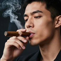 a closeup photo of handsome gigachad xqc smoking a cigar, 8k photorealism, extremly detailed, trending on artstation
