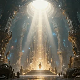 gods basement filled with strange alien structures, divine, bright light, 8 k photography, cinematic light, award winning